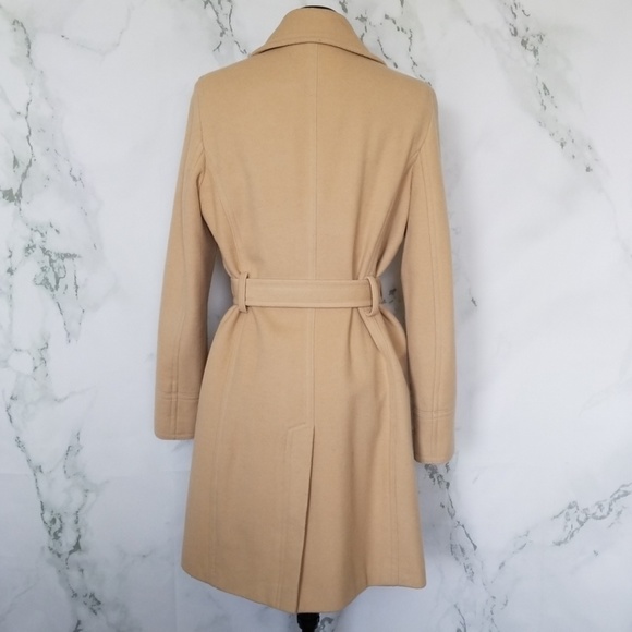 DKNY Tan Wool Blend Pea Coat - Picture 3 of 8